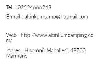 Altnkum Camping iletiim bilgileri